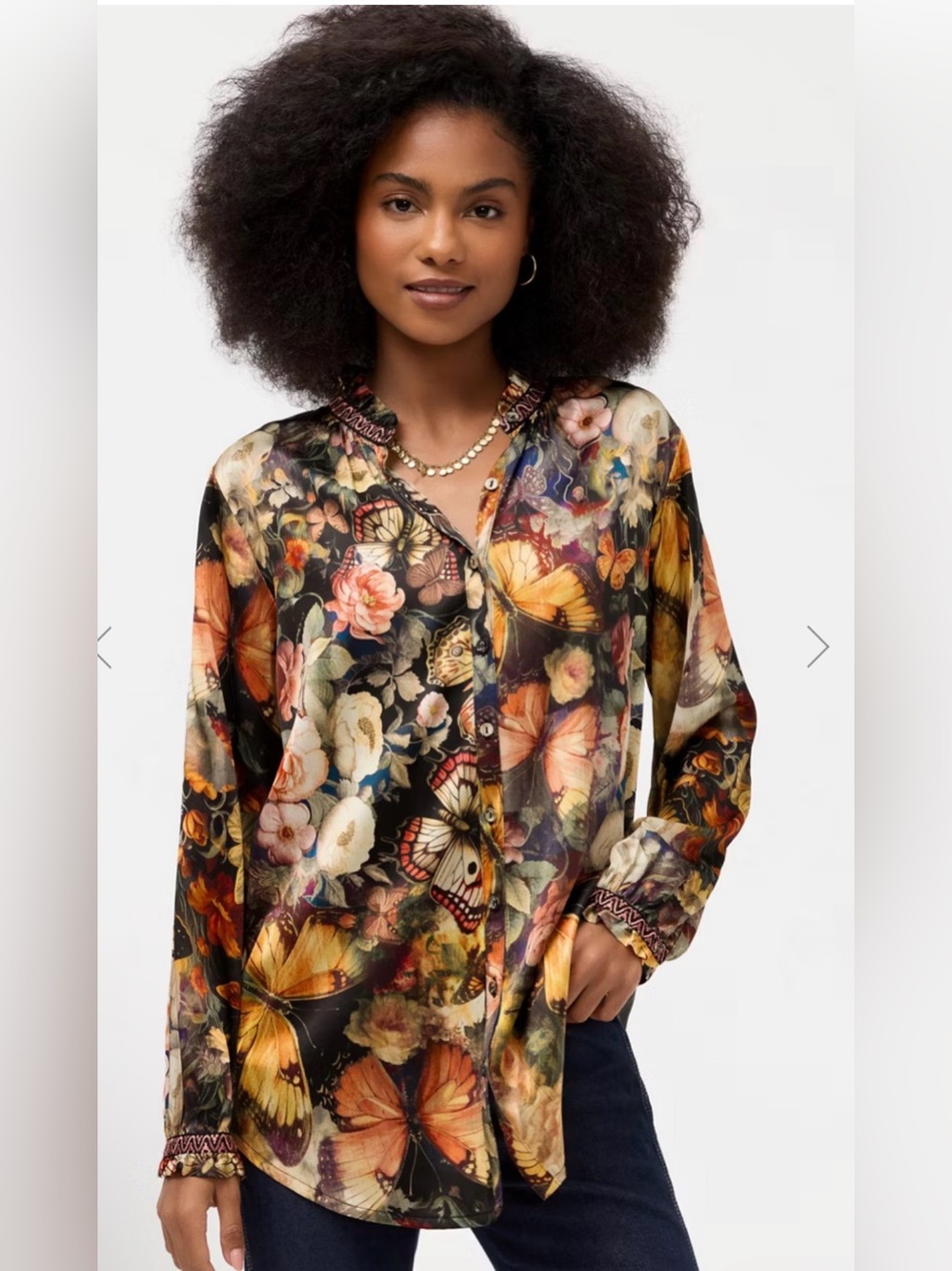 Johnny was YOELLA TUNIC butterfly and floral print